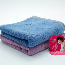 佳威日用品——百分百纯棉深色菱形格毛巾，超强吸水，柔软舒适